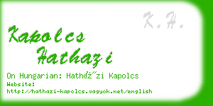 kapolcs hathazi business card